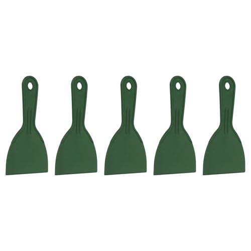 HARFINGTON 5pcs Putty Knife Scraper 4" Width Flexible Plastic Putty Knife Paint Scraper Tool for Taping Drywall Spreading Painting Wall Scratching Dark Green - color: Dark Green, size: 4"