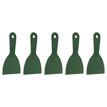 HARFINGTON 5pcs Putty Knife Scraper 4" Width Flexible Plastic Putty Knife Paint Scraper Tool for Taping Drywall Spreading Painting Wall Scratching Dark Green - color: Dark Green, size: 4"