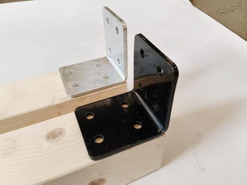 Beam Bracket, 4" X 4" X 3.5” Heavy Duty Corner Bracket. Fireplace Mantel Brackets Made of Premium Heavy Duty Alloy Steel. Corner Steel - size: 4X4X3.5, style: Black 4 PCS