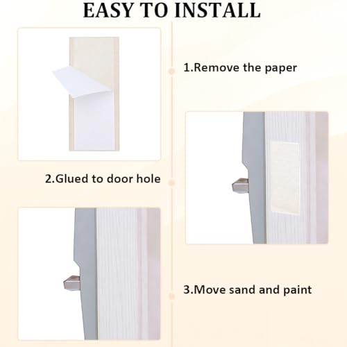 CRASPIRE 16Pcs 2.2 x 1 Inch Wood Door Plate Cover Deadbolt Filler Plate Wooden Cabinets Hinges Hole Edge Repairs Covers Blanks with 30Pcs Double Sided Tapes for Exterior Doors Locks Holes Kitchen - style: 5.65 x 2.5cm