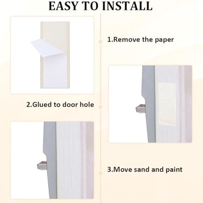CRASPIRE 16Pcs 2.2 x 1 Inch Wood Door Plate Cover Deadbolt Filler Plate Wooden Cabinets Hinges Hole Edge Repairs Covers Blanks with 30Pcs Double Sided Tapes for Exterior Doors Locks Holes Kitchen - style: 5.65 x 2.5cm
