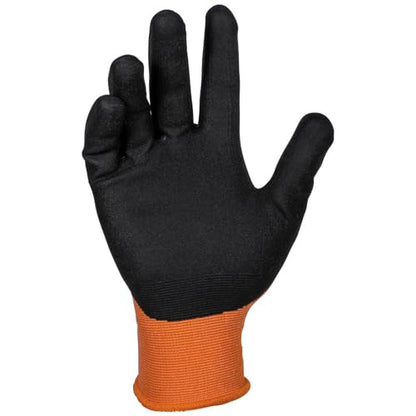 Klein Tools 60581 Work Gloves, Knit Dipped Cut Resistant ANSI A1 Nitrile Coated Gloves, Nylon-Spandex, Touchscreen Capable, Large, 2-Pair - size: Large, style: 2-pair Pack