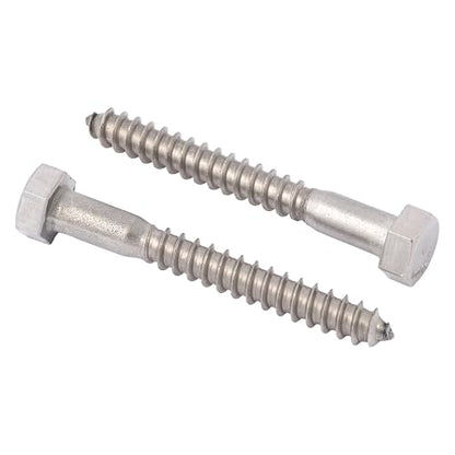 3/8 x 4-1/2 Stainless Lag Bolt (25-Pack) 18-8 Stainless Steel, Heavy Duty Hex Wood Lag Screw, ASME B18.2.1 Commercial/Industrial Grade by Makers Bolt - size: 3/8 x 4-1/2 (25 pack)