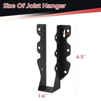 16 Pcs 2"x 8" Joist Hanger|Q235B Carbon Steel - size: 16, style: 2"x 8"