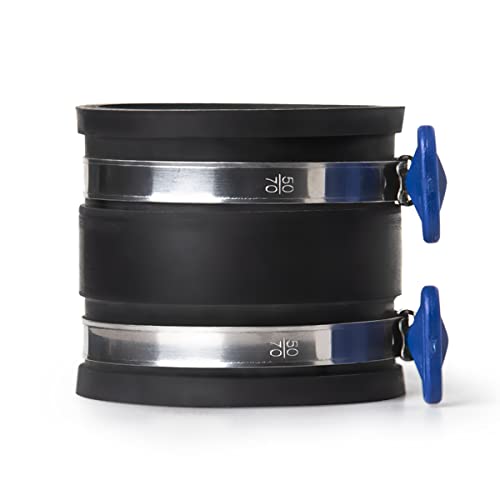POWERTEC 70337-P2 2-1/2" Dust Control Flex Cuff w/Adjustable Key Hose Clamps, Hose Connector Rubber Cuff Coupler for Woodworking Dust Collection Fittings, Dust Collector Accessories & Machinery, 2 PK - size: 2-1/2", 2PK