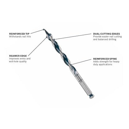 Bosch NKLT10 5/8 in. x 17-1/2 in. Daredevil Auger Bits - size: 5/8 in