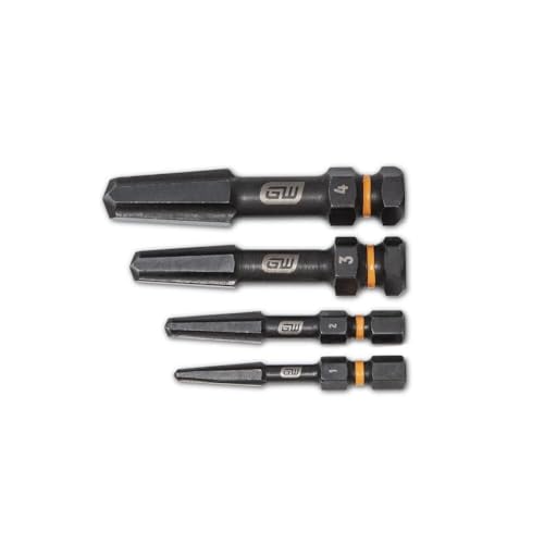 GEARWRENCH 4 PC. Bolt Biter Screw Extraction Set - 84787, Chrome, Large - size: Large, style: 4 Piece