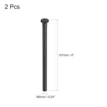 MECCANIXITY 2pcs 4" Door Hinge Pins Removable, Matte Black - color: Matte Black, size: 4 Inch