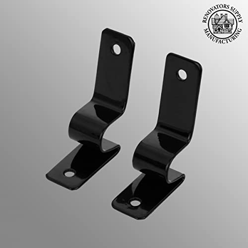 Renovators Supply Manufacturing Stair Carpet Runner Rod with Bracket Holders Set, Solid Cast Brass, Matte Black Finish, Staircase Carpet Securing and Decorative Hardware for Home Staircases - style: Black