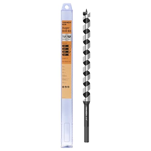 5/8 x 12 Inch Auger Drill Bit, Hex Shank 3/8 Inch - size: 5/8" x 12"