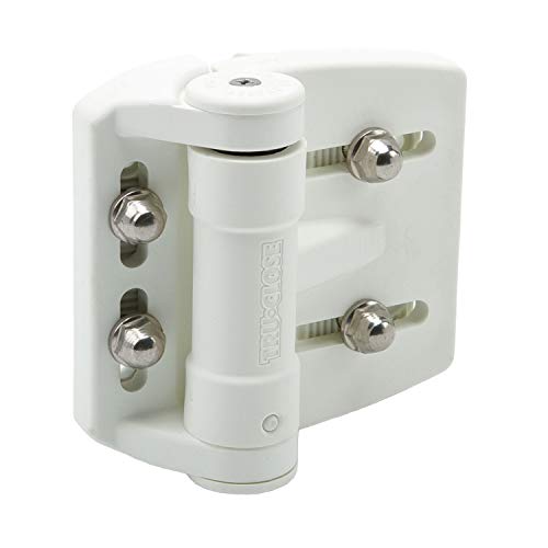 D&D TCAMA2WT TruClose Mult-Adjust Gate Hinge Square Gates 2" Gate Gap 2 pcs - color: White, size: For Square Posts, Gate Gap up to 2 in