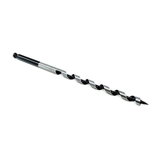 Benchmark Abrasives 3/8 Inch Auger Drill Bit for Woodworking, 5/16” Hex Shank Tool for Smooth, Clean Cuts Hole Carbon Steel Hole Cutter Drill Bit for Drilling on Soft & Hard Wood, MDF, Plywood - size: 3/8 in