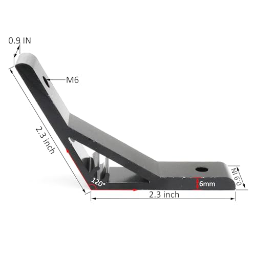 6Pcs 1010 120 Degree Angle Bracket 1" x 1" 10 Series Aluminum Extrusion 60deg Joint Connector Brace for Slot 60° Corner Joiner 120deg 1020 1 Inch Extruded Aluminium Profile - style: 6 set 120deg with m6