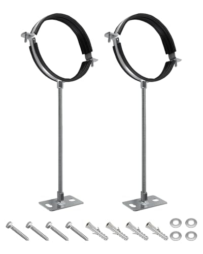2 Pack 6 Inch Pipe Hanger Bracket with 16 Inch Extension Rod