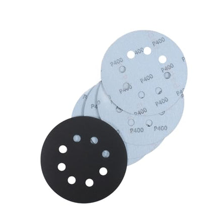 50 Pcs 5 Inch 8 Hole 400 Grit Wet and Dry Sanding Discs, Round Hook and Loop Disc Sandpaper for Random Orbital Sanders - style: 400 Grit