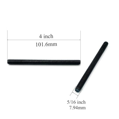 8pcs Black Zinc Fully All Threaded Rod Carbon Steel Long Thread Screw 5/16x4 for Furniture Garden Railing Mounting Assembly Fastening Steel Frame Connection Full Thread Rod for Furniture - size: Black-Zinc 5/16x4 Inch-8P