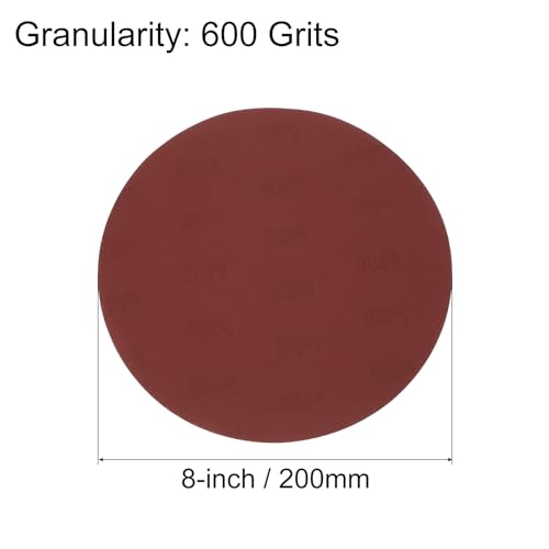 uxcell 8" Hook and Loop Sanding Discs 600 Grit Aluminum Oxide Sandpaper for Random Orbit Sander Wood Metal Dry Polishing 30pcs - size: 600 Grit