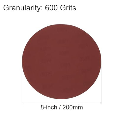 uxcell 8" Hook and Loop Sanding Discs 600 Grit Aluminum Oxide Sandpaper for Random Orbit Sander Wood Metal Dry Polishing 30pcs - size: 600 Grit
