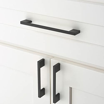 Amerdeco 10 Pack Matte Black Zinc Cabinet Pulls 6.3" - color: Matte Black, size: 6.3" hole center