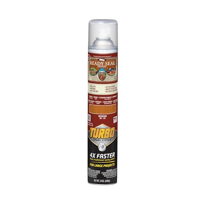 Ready Seal Exterior Wood Stain & Sealer, Redwood, Turbo Spray - color: Redwood, size: 24 Ounce Spray (Pack of 1)