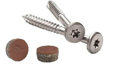 Pro Plug System for Fascia Plug and Screw Kit - Trex Select Saddle Fascia Plugs and Stainless Steel Screws-9 x 1-7/8 T-20 Star Dr- 100 Pieces and PVC/Composite Tool Set