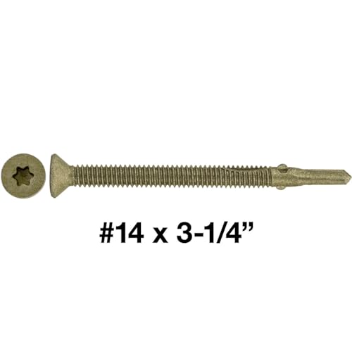 14x 3-1/4 Reamer Tek Torx/Star Head Self-Drilling Wood to Metal Screws - for Flatbeds, Trailers - T-30 Torx Screw Head. 1 Pound - 30 Screws - size: 3-1/4"