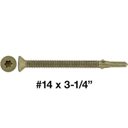 14x 3-1/4 Reamer Tek Torx/Star Head Self-Drilling Wood to Metal Screws - for Flatbeds, Trailers - T-30 Torx Screw Head. 1 Pound - 30 Screws - size: 3-1/4"