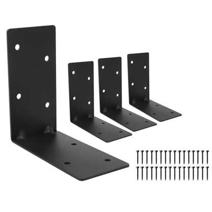 6x6x3 Corner Brackets 4-Pack, Reinforced Angle Support for Wood - size: 6''X6''X3'' 4P