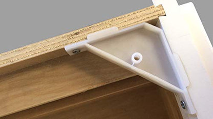 Berta (40 Pieces) 90 Degree Cabinet Triangle Bracket, Plastic White Corner Support Braces - size: 40