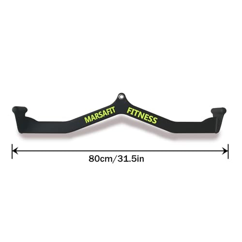 MARSAFIT Home Gym Fitness Rowing T-bar V-bar Pulley Cable Machine Attachment, Bicep Curl Tricep LAT pulldown Bar Back Strength Training Handle Grips LAT Pull Down Bar for Seat Row Workout - style: BTBAR 1905