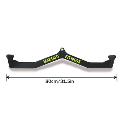 MARSAFIT Home Gym Fitness Rowing T-bar V-bar Pulley Cable Machine Attachment, Bicep Curl Tricep LAT pulldown Bar Back Strength Training Handle Grips LAT Pull Down Bar for Seat Row Workout - style: BTBAR 1905