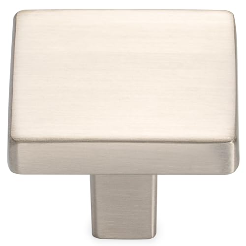 KOOFIZO 10 Pack Brushed Nickel Cabinet Knobs Square Single Hole Pulls K03 - color: Brushed Nickel, size: Knob 1 - 10Pcs
