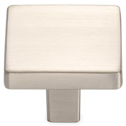 KOOFIZO 10 Pack Brushed Nickel Cabinet Knobs Square Single Hole Pulls K03 - color: Brushed Nickel, size: Knob 1 - 10Pcs