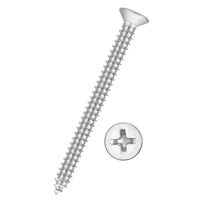 100pcs Phillips Wood Screws #8x2 304 Stainless Steel Silver - color: Silver, size: #8x2"
