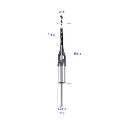 5/16" Square Hole Mortising Chisel Bit High-Carbon Steel - size: 5/16inch（8mm）