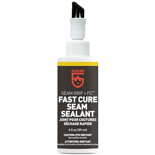 GEAR AID Seam Grip FC Fast Cure Sealant for Sealing Seams on Tents, Rainflies, Shelters, Awnings, Tarps and Pop-ups Made of Nylon, Vinyl, Clear, 2 fl oz - style: 2 fl oz - 1 Pack