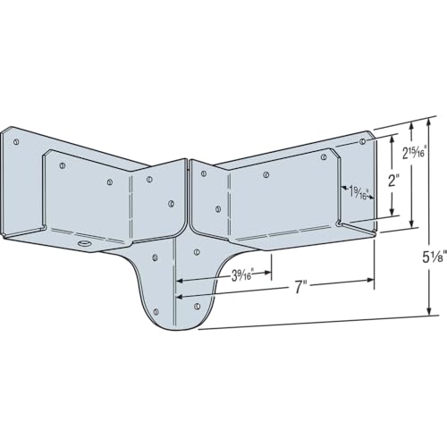 Simpson Strong-Tie RTC42 RTC 18-Gauge Galvanized Rigid Tie Corner for 2X Joist, 4x4 Post - size: 1 Each