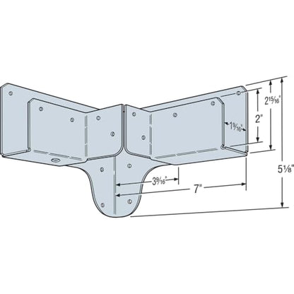 Simpson Strong-Tie RTC42 RTC 18-Gauge Galvanized Rigid Tie Corner for 2X Joist, 4x4 Post - size: 1 Each