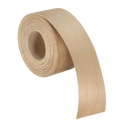uxcell 2 Inch x 26ft Wood Veneer Edge Banding, Pre-Glued Flexible Beech Edging Strips, Iron on with Hot Melt Adhesive Wood Tape for Cabinet Repair and Furniture Restoration - size: 2 Inch x 26ft