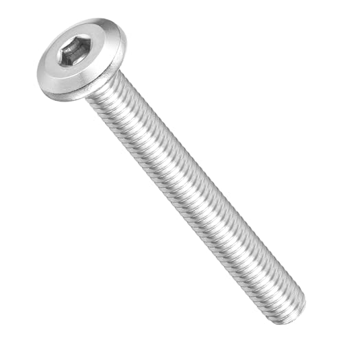 METALLIXITY Flat Head Hex Socket Cap Screws M6-1x50 10Pcs - color: Silver Tone, size: M6-1x50mm