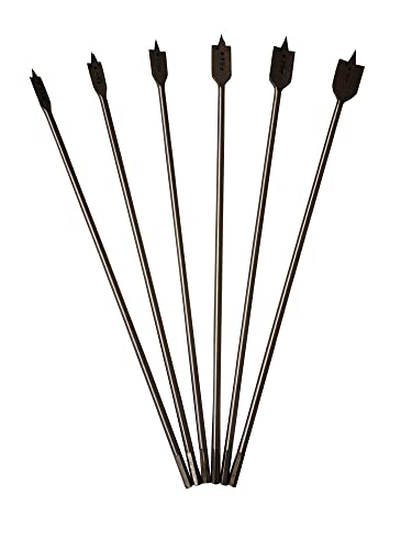 6-Pack Wood Spade Paddle Boring Drill Bits (16inches Long)