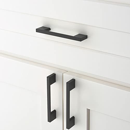 Amerdeco 10 Pack Matte Black Cabinet Pulls, 3-3/4" - color: Matte Black, size: 3.75" hole center