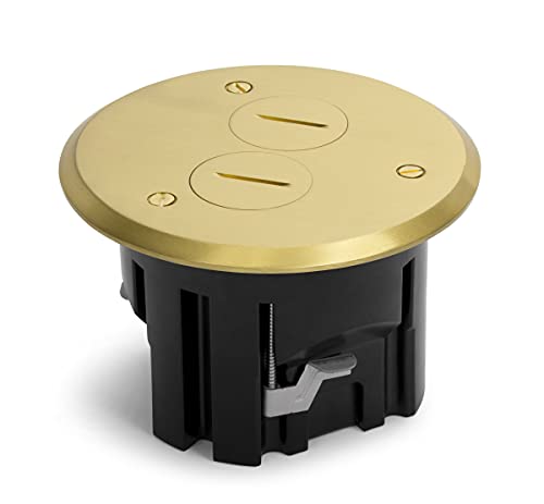 Round Floor Box Kit (Screw Plugs, Brass) - color: Brass, size: Round - Screw Plugs
