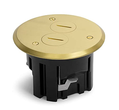 Round Floor Box Kit (Screw Plugs, Brass) - color: Brass, size: Round - Screw Plugs