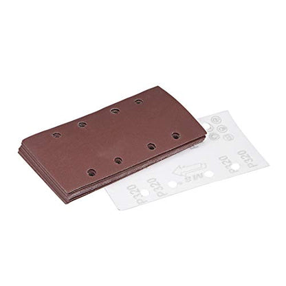 uxcell 320 Grit 1/3 Sanding Sheet Sander Sandpaper Hook and Loop Pads 8 Hole 10pcs - size: 320 Grit