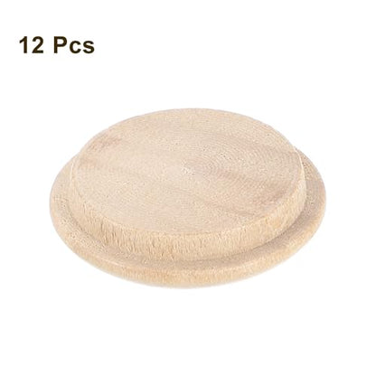 uxcell 12Pcs Wood Button Plugs, 25mm/0.98" Hardwood Screw Hole Plug Mushroom Wooden Caps Buttons Wood Plug for Furniture Woodworking Craft Decor (30mm x 25mm) - size: 30x25mm