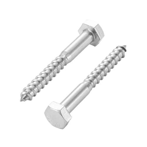 5/16×1-1/4'' (20 Pack) Hex Head Lag Screws Bolts with Washers, Heavy Duty Lag Screws, 304 Stainless Steel Bolts 18-8, Wood Screws, Partial Thread - size: 5/16×1-1/4