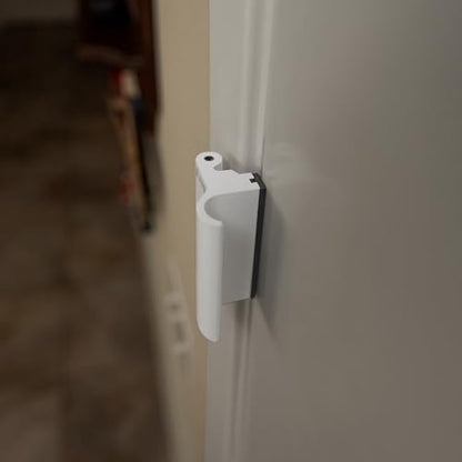 Prime-Line U 114705 New and Improved Door Reinforcement Lock with Integral Pull – Extra, High Security to your Home and Prevent Unauthorized Entry – 3 In. Stop, Solid Brass, Satin Nickel (Single Pack) - color: Satin Nickel