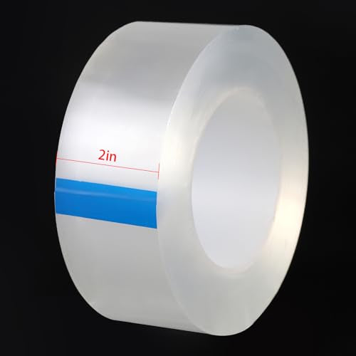 Transparent Weather Sealing Tape, Clear Draft Isolation Film Tape for Door Draft Stopper, Adhesive Tape for Doors, Windows and Shower Glass Gaps - No Residue (2 Inch x 33Ft) - size: 2in-33ft