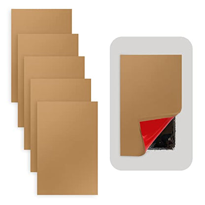 Rubber Bond Self-Adhesive Rubber Wall Outlet Cover Plate 5 Pack - Easy to Apply Peel & Stick Drywall Hole Patch - 5x3 Inch Screwless Blank Wall Plate Cover - Premium Rubber Wall Hole Cover (Brown) - color: Brown, size: 5x3 Inch Rectangular